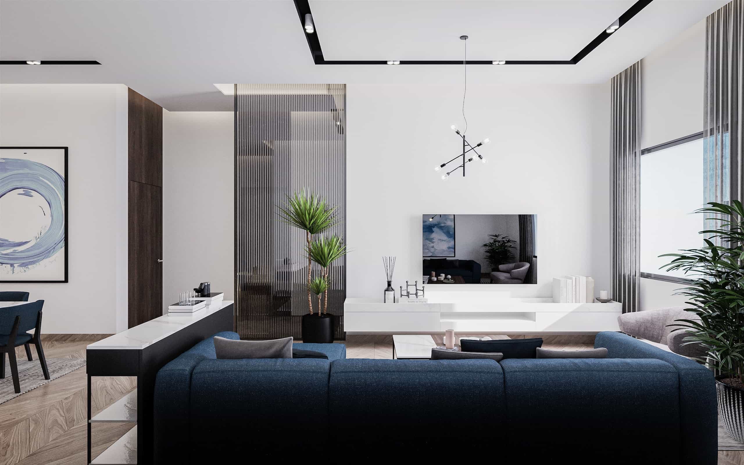 sunlit living room